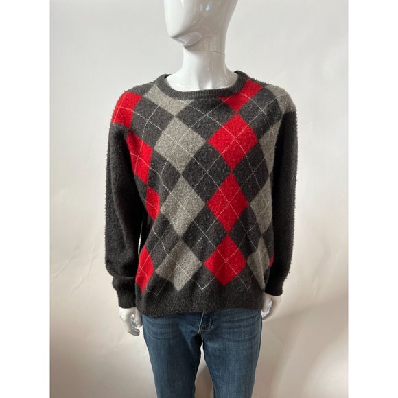 Jos. A. Bank Argyle Sweater Big and Tall XXL Grey Argyle 80% Lambs Wool 20% Ny - Picture 7 of 15